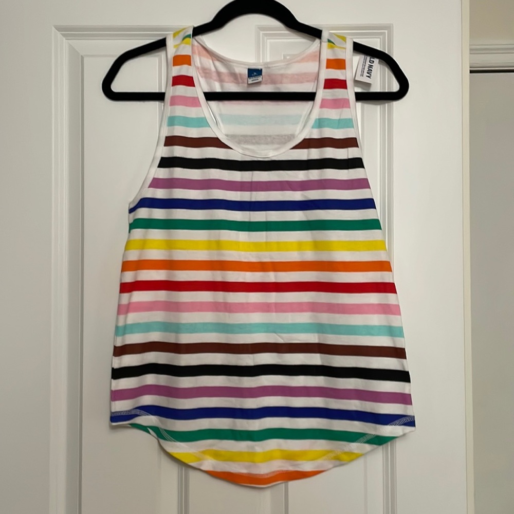 Old navy womens rainbow printed pajama Racerback tank top NWT